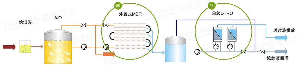 垃圾滲濾液處理工藝，單級(jí)DTRO工藝